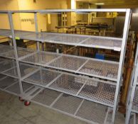 Portable 5 tier metal storage rack. Dimensions: 164 x 59 x 170cm (LxDxH)