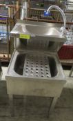 Basix stainless steel free standing hand wash & rinse sink