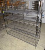 Kitchen storage racking 4 Tier. Dimensions: 140 x 60 x 162cm (LxDxH)