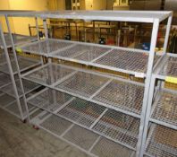 Portable 5 tier metal storage rack. Dimensions: 164 x 59 x 170cm (LxDxH)