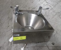 Stainless steel wall mounted hand sink with tap fittings