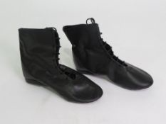 34 X PAIRS OF SPLIT SOLE LACE-UP JAZZ BOOTS; RHSB; BLACK; SIZE 1