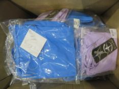 21 X WEAR MOI LEOTARDS; FRENCH BLUE - SIZE 8/10 X 9, SIZE 10/12 X 9; AND 3 X LILAC - SIZE 10/12