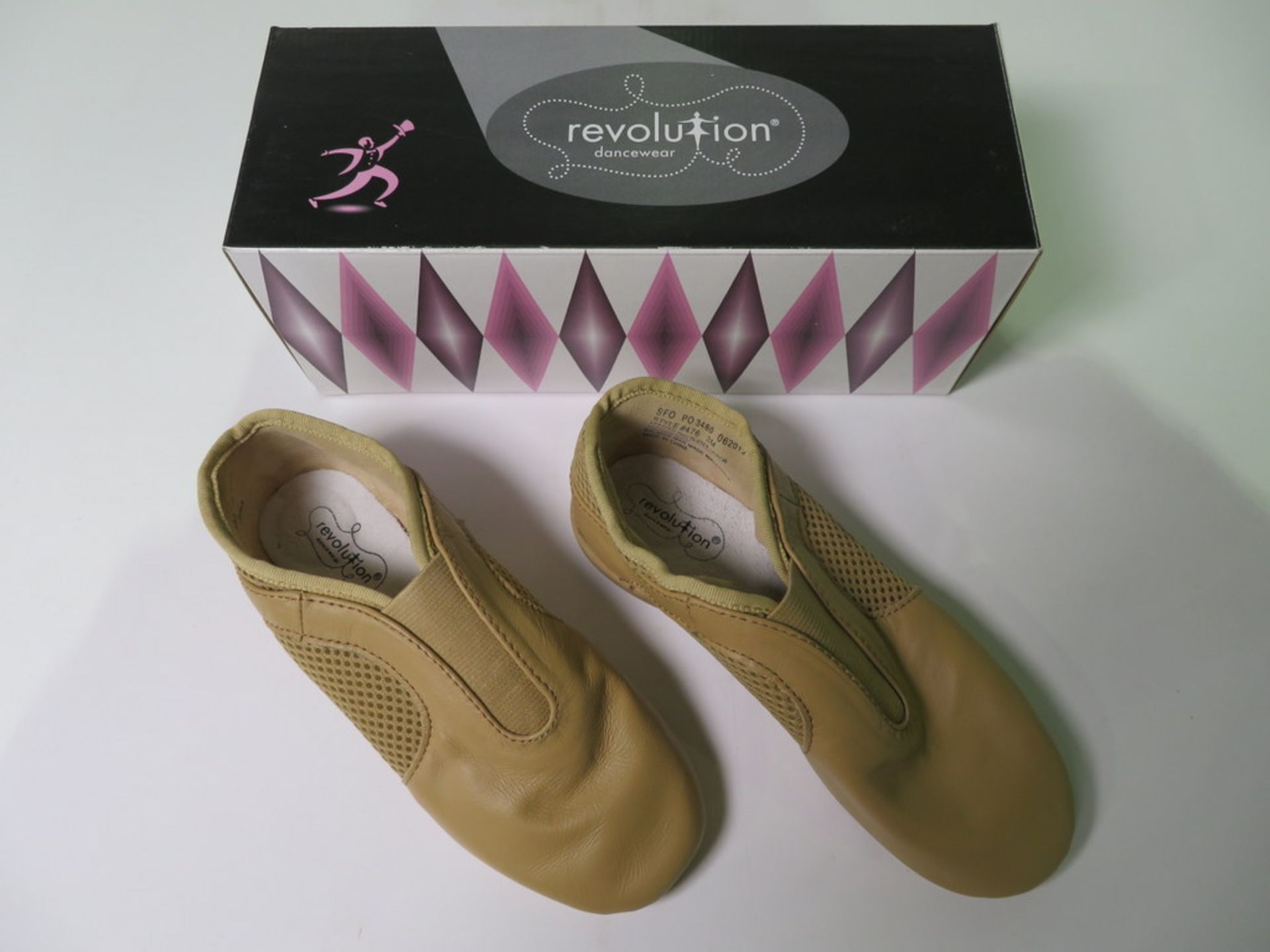 12 X PAIRS OF REVOLUTION DANCEWEAR PREMIUM SLIP-ON JAZZ SHOES