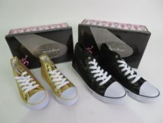 17 X PAIRS OF REVOLUTION DANCEWEAR HIGH TOP SEQUIN SNEAKERS