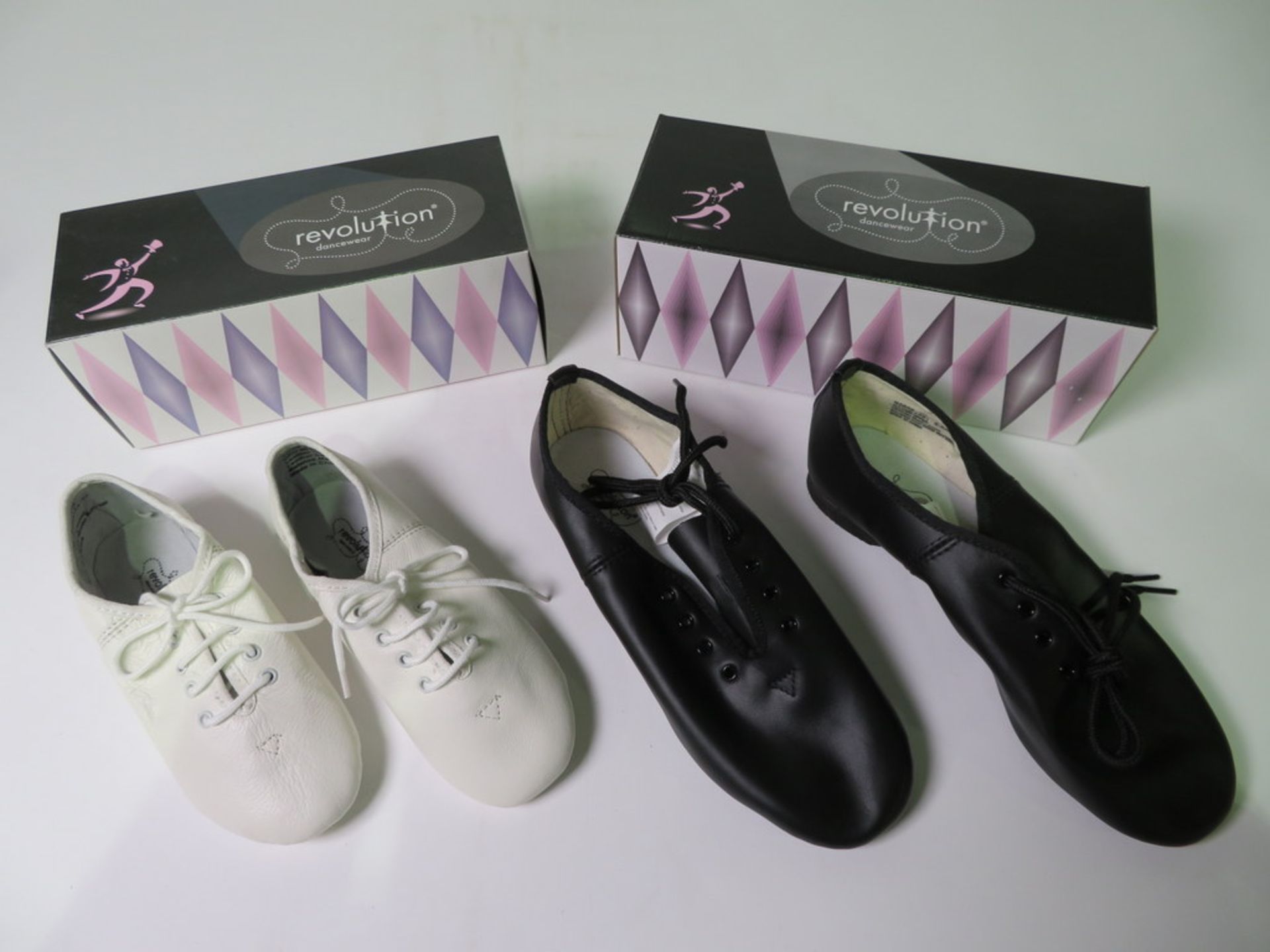 12 X PAIRS OF REVOLUTION DANCEWEAR SPLIT SOLE JAZZ SHOES