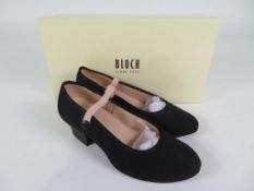 6 X PAIRS OF BLOCH CANVAS CUBAN HEEL DANCE SHOES; SO325LU/GU; BLACK