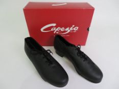 2 X PAIRS OF CAPEZIO CADENCE TAP SHOES; CG19; BLACK; SIZE 12M; BOXED