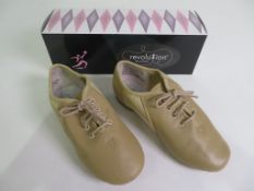 9 X PAIRS OF REVOLUTION DANCEWEAR STRETCH JAZZ SHOES; 453; TAN