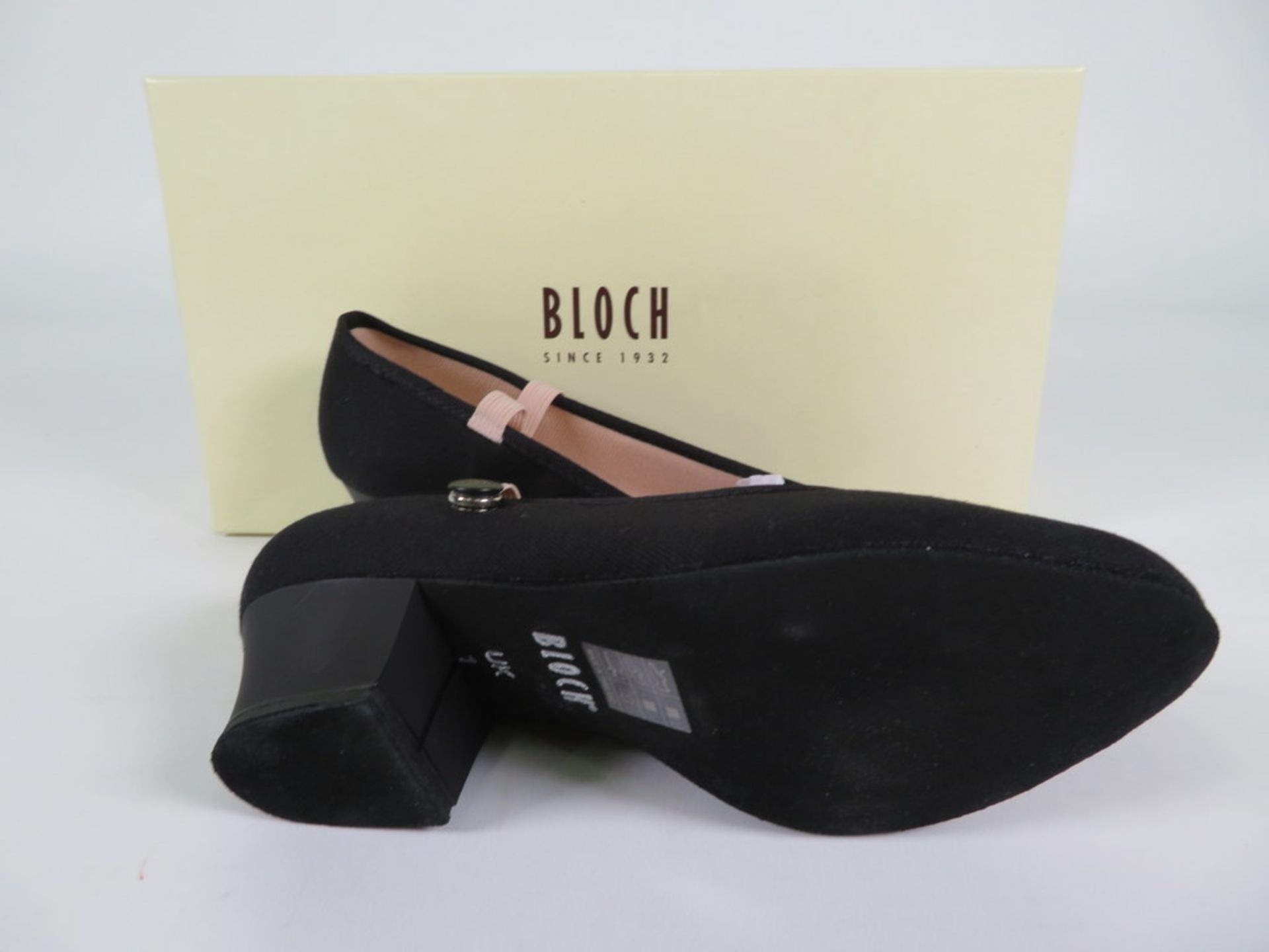 6 X PAIRS OF BLOCH CANVAS CUBAN HEEL DANCE SHOES; SO325LU/GU; BLACK - Image 2 of 3