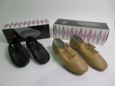 7 X PAIRS OF REVOLUTION DANCEWEAR SPLIT SOLE JAZZ SHOES; 426; DARK TAN