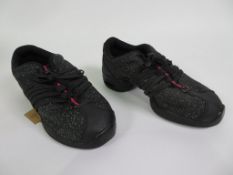 8 X PAIRS OF SKAZZ CANVAS GLITTER DANCE SHOES; P954; BLACK; SIZE 4M