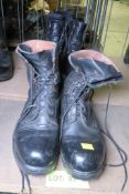 3x Black Drill Boots - Size 9