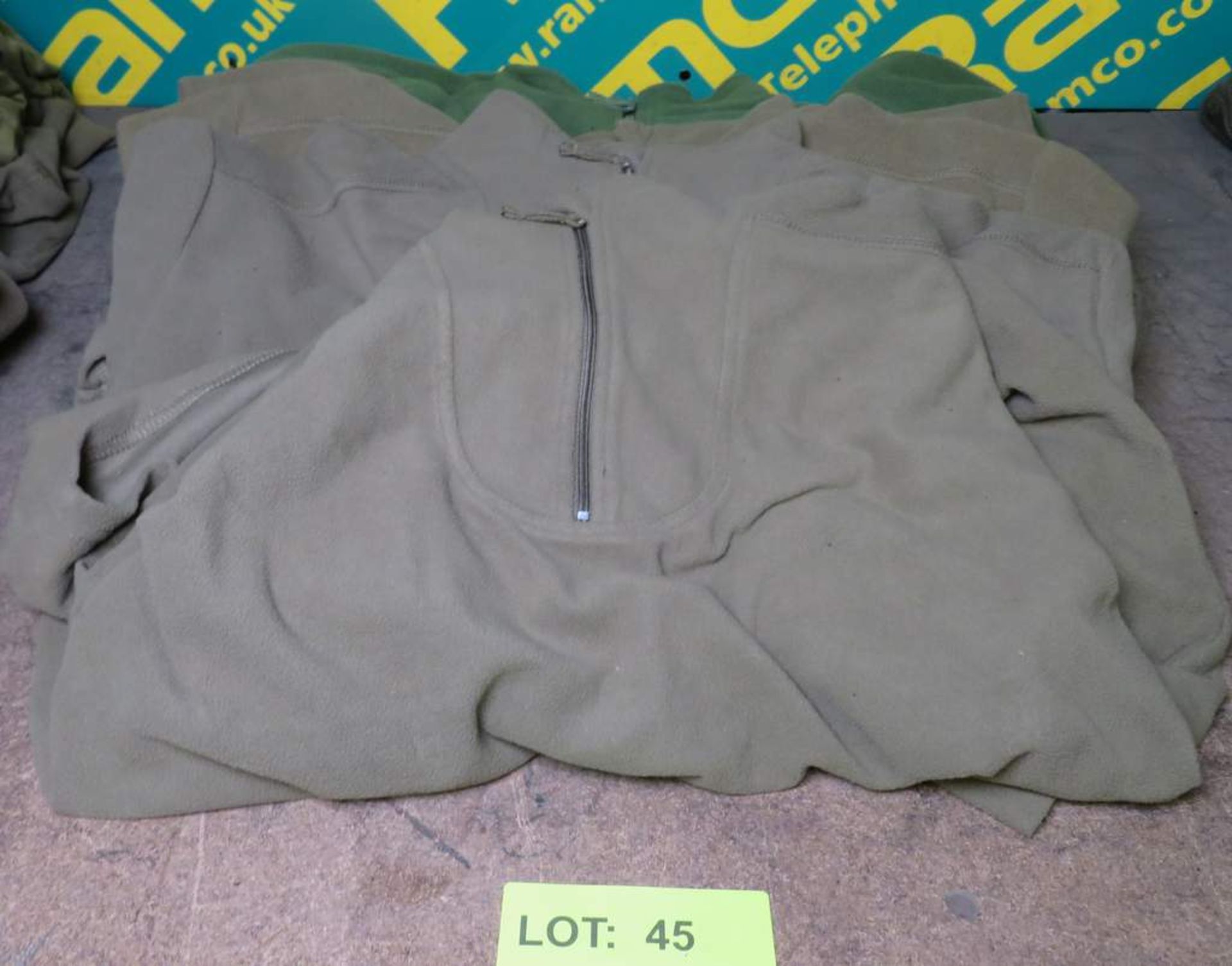 3x Thermal Olive Green Fleece with Collar & 1x British Army Green Fleece - Image 3 of 3