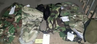 Various camo gloves, mittens, sleeves & hats