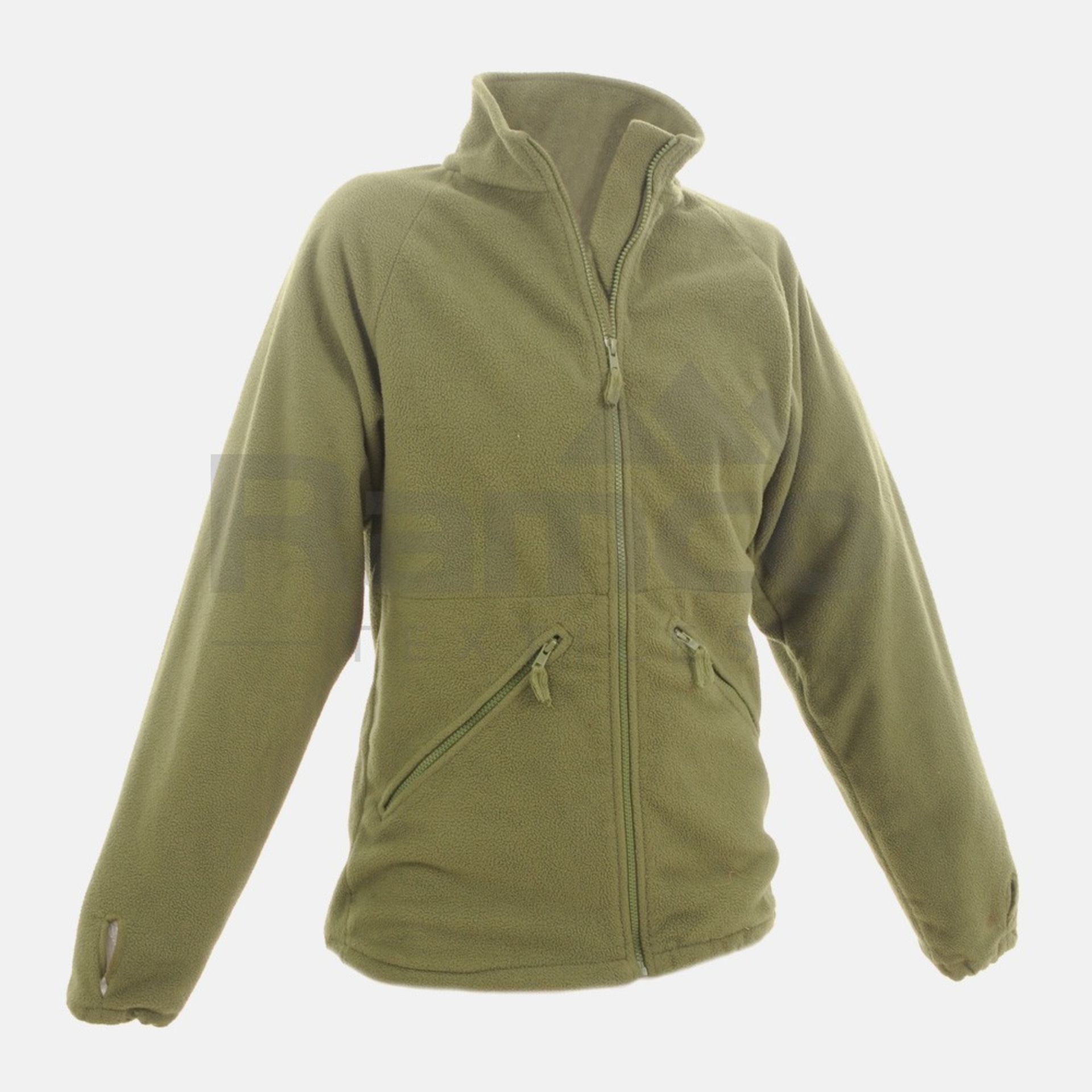 3x Thermal Olive Green Fleece with Collar & 1x British Army Green Fleece - Image 2 of 3