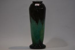 A large cased glass vase, possibly Charles Schneider, of hipped tapering form, with mottled