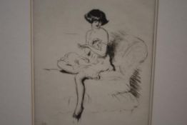 Lewis C.E. Baumer (British, 1878-1963), "Seventeen", etching, signed in pencil, monogrammed in the