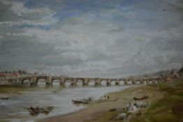 Arthur Perigal R.S.A., R.S.W. (Scottish, 1818-1864), Berwick Bridge, signed and titled in pencil