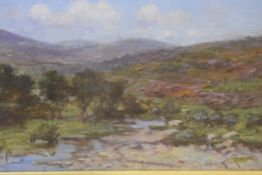 20th Century School, A Moorland Stream, signed Chas. King lower right, oil on canvas, in a