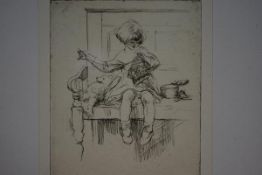 Eileen Alice Soper R.M.S. (British 1905-1990), The Sampler, etching, signed in pencil, issued by H.