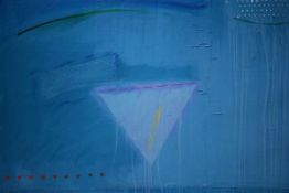 Philip Morsman, (English, b. 1946), Basic Blues, acrylic on canvas, signed and dated verso, signed