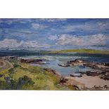 Perpetua Pope (Scottish 1916-2013), Eoligarry Harbour (Barra), signed lower right, oil on board,