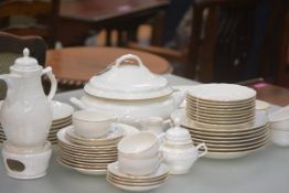 A Rosenthal Sanssouci pattern ivory glazed dinner and coffee service, in 18th century style, moulded