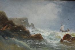 William Brassey Hole R.S.A., R.S.W. (1846-1917), A Stormy Sea, signed lower right, oil on board,