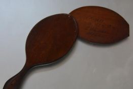 Crimean War interest: a 19th century officer's campaign shaving mirror, mahogany, hand-held, the