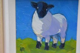 Lin Pattullo (Scottish, b. 1949), Black Face Lamb, monogrammed lower left, oil on canvas, Waverley