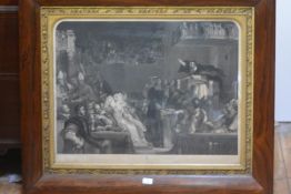 After Sir David Wilkie, "The Preaching of John Knox..", a large 19th century engraving, in