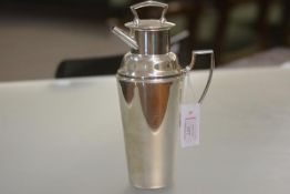 Asprey & Co., a silver-plated cocktail shaker, in the Art Deco taste, stamped marks. Height 30cm