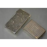 A George V silver card case, Mappin & Webb, Birmingham 1924, with engine turned decoration and