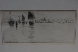 James McBey (1883-1959), "Distant Salute", etching, signed and numbered in pencil, inscribed "20