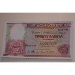 The National Bank of Scotland, £20 banknote, Edinburgh, 1st November 1957, serial no. A009-937,