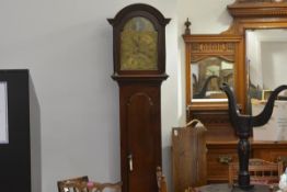 A Scottish mahogany cased longcase clock, James Cuthbert Perth, early 19th century, the brass dial