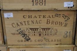 A case of Chateau Cantenac Brown, Grand Cru Class 1981, 75cl (12)