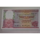 The National Bank of Scotland, £20 banknote, Edinburgh, 1st November 1957, serial no. A045-074,