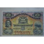 The National Bank of Scotland, £20 banknote, Edinburgh, 6th July 1942, serial no. A132-631, value
