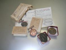 World War I: the War Medal and Mercantile Marine Medal, named for Joseph Bullimore, in original