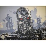 Geo Thomson, Terminator, signed, acrylic on canvas, 77cm x 101cm