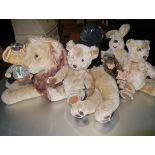 A collection of vintage teddy bears, dolls, soft toys etc, including Topo Gigio (1960's), a lion and