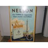 A vintage advertising display poster, "Nelson, the tipped cigarette......" 76cm by 51cm