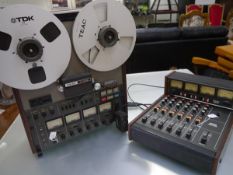 Teac A-3440 reel to reel tape machine; together with a Teac Model 2A Audio mixer (2)
