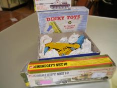 A Dinky Elevator Loader, no. 564, boxed; together with Corgi SU100 Russia tank destroyer; a Corgi