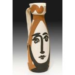 Pablo Ruis Picasso Malaga 1881 - 1973 Mougins Face Keramik bemalt und innen glasiert / ceramic