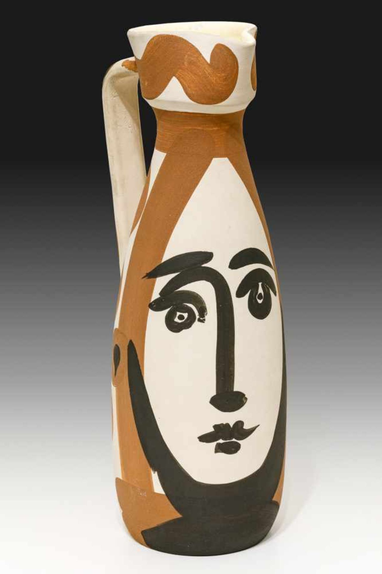 Pablo Ruis Picasso Malaga 1881 - 1973 Mougins Face Keramik bemalt und innen glasiert / ceramic