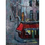 Hans Fronius Sarajevo 1903 - 1988 Mödling Paris Bistro (Straßenszene bei Nacht), Rückseitiges