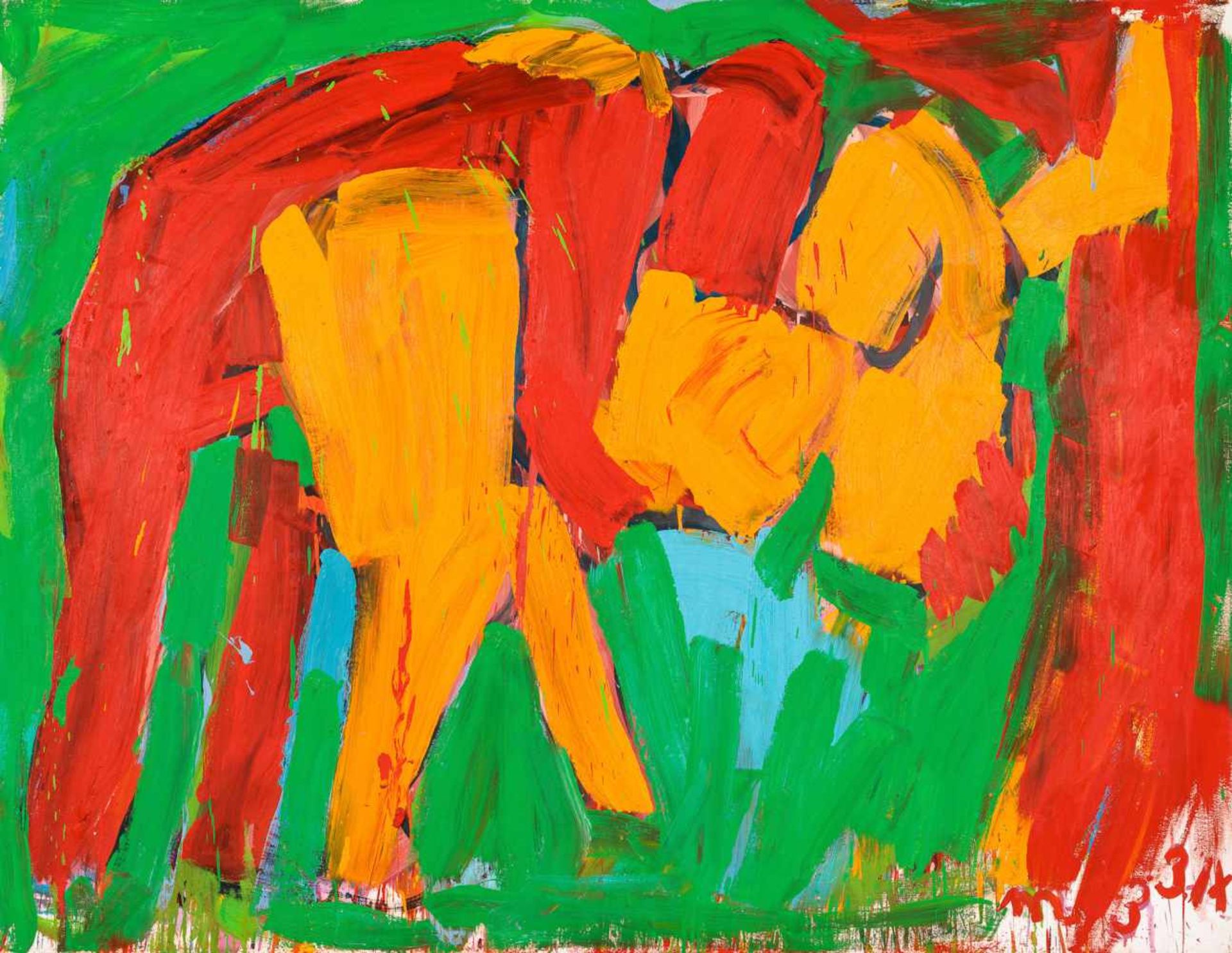 Otto Mühl (hs art) Grodnau 1925 - 2013 Moncarapacho Adam und Eva Öl auf Leinwand / oil on canvas 140
